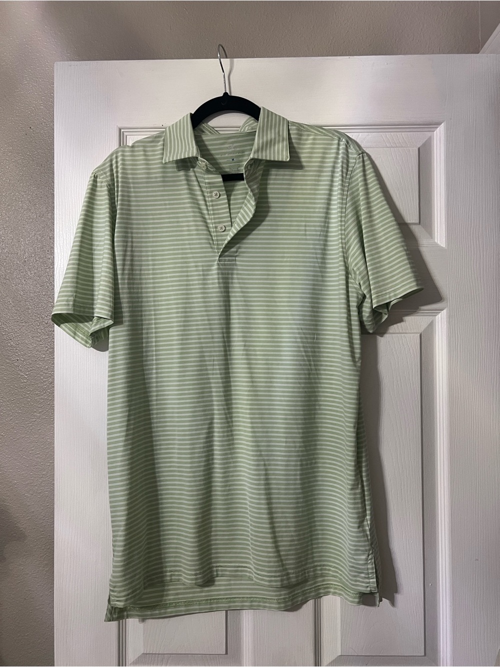 Southern Tide green striped polo